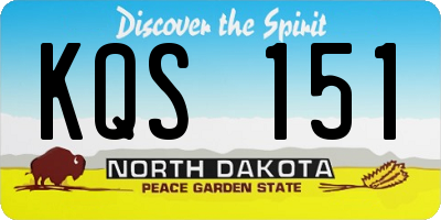ND license plate KQS151