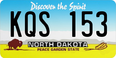 ND license plate KQS153