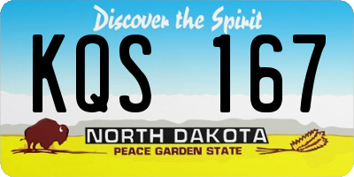 ND license plate KQS167