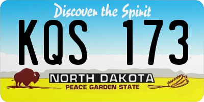 ND license plate KQS173