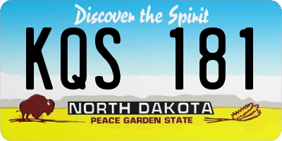 ND license plate KQS181
