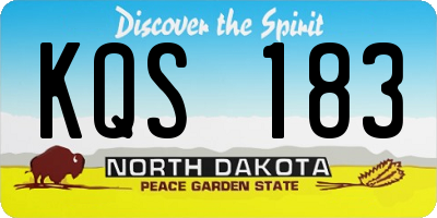 ND license plate KQS183