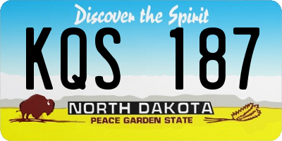 ND license plate KQS187