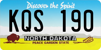 ND license plate KQS190