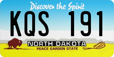 ND license plate KQS191