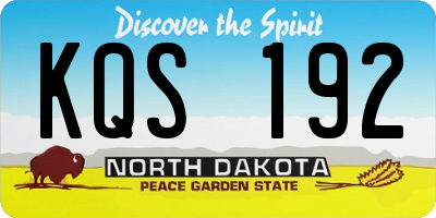 ND license plate KQS192