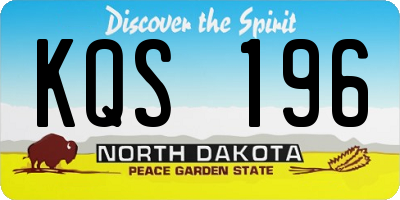 ND license plate KQS196