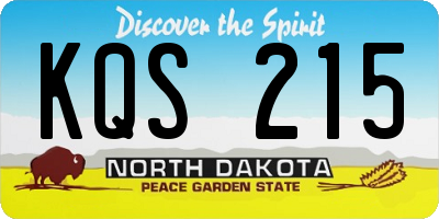 ND license plate KQS215