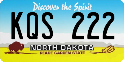 ND license plate KQS222