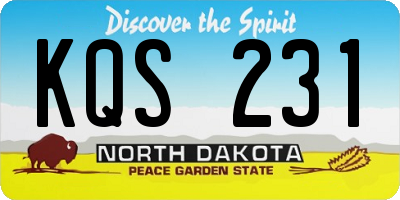 ND license plate KQS231