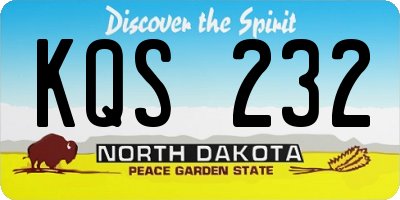 ND license plate KQS232