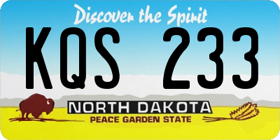 ND license plate KQS233