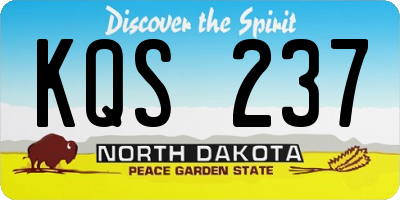 ND license plate KQS237