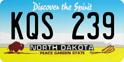 ND license plate KQS239