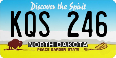ND license plate KQS246