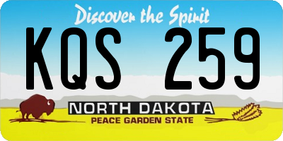 ND license plate KQS259