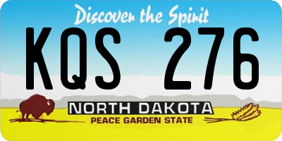 ND license plate KQS276