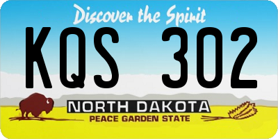 ND license plate KQS302