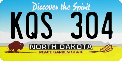 ND license plate KQS304
