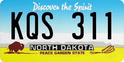 ND license plate KQS311