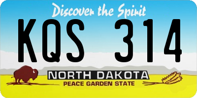 ND license plate KQS314