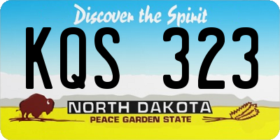ND license plate KQS323