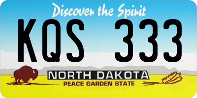 ND license plate KQS333