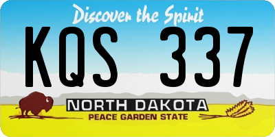 ND license plate KQS337