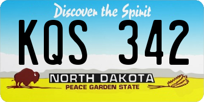 ND license plate KQS342