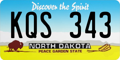 ND license plate KQS343
