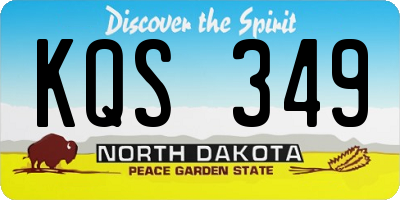 ND license plate KQS349