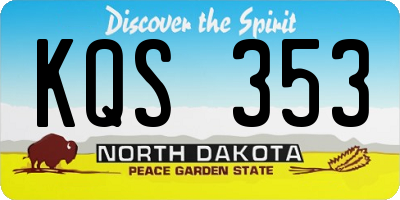 ND license plate KQS353
