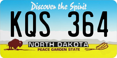 ND license plate KQS364
