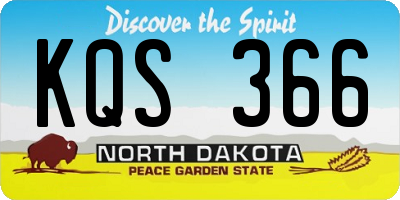ND license plate KQS366