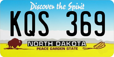 ND license plate KQS369
