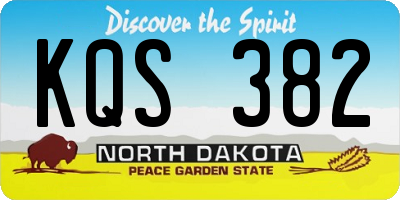 ND license plate KQS382