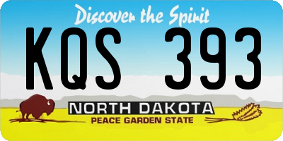 ND license plate KQS393