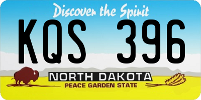 ND license plate KQS396