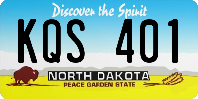 ND license plate KQS401