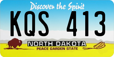 ND license plate KQS413