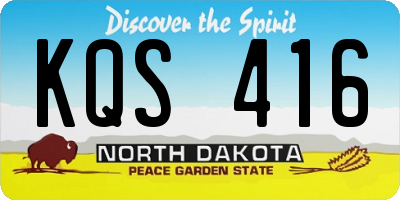ND license plate KQS416
