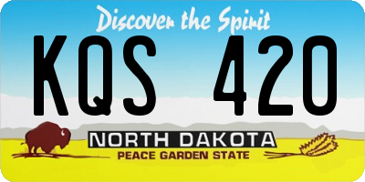 ND license plate KQS420