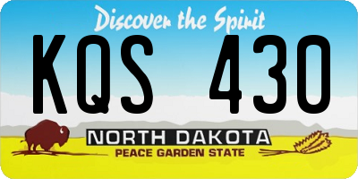 ND license plate KQS430