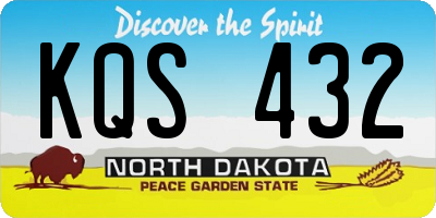 ND license plate KQS432