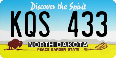 ND license plate KQS433
