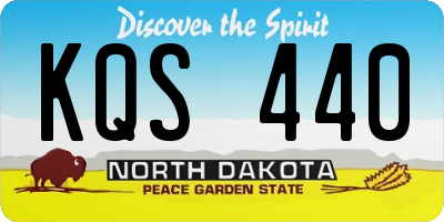 ND license plate KQS440