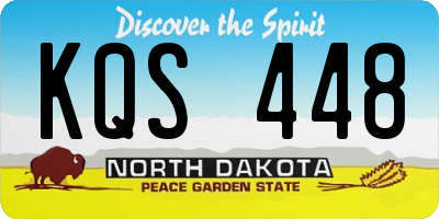 ND license plate KQS448