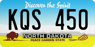 ND license plate KQS450
