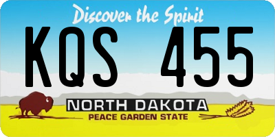 ND license plate KQS455