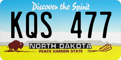 ND license plate KQS477